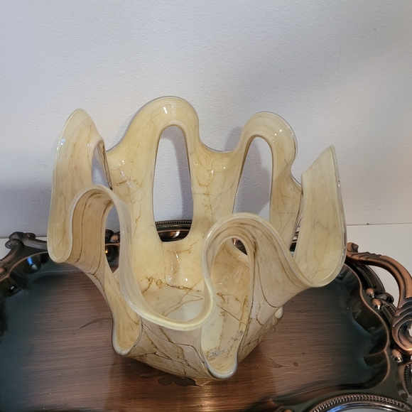 Vintage Jozefina Krosno Art Glass Vase Candle Holder - Picture 2 of 8